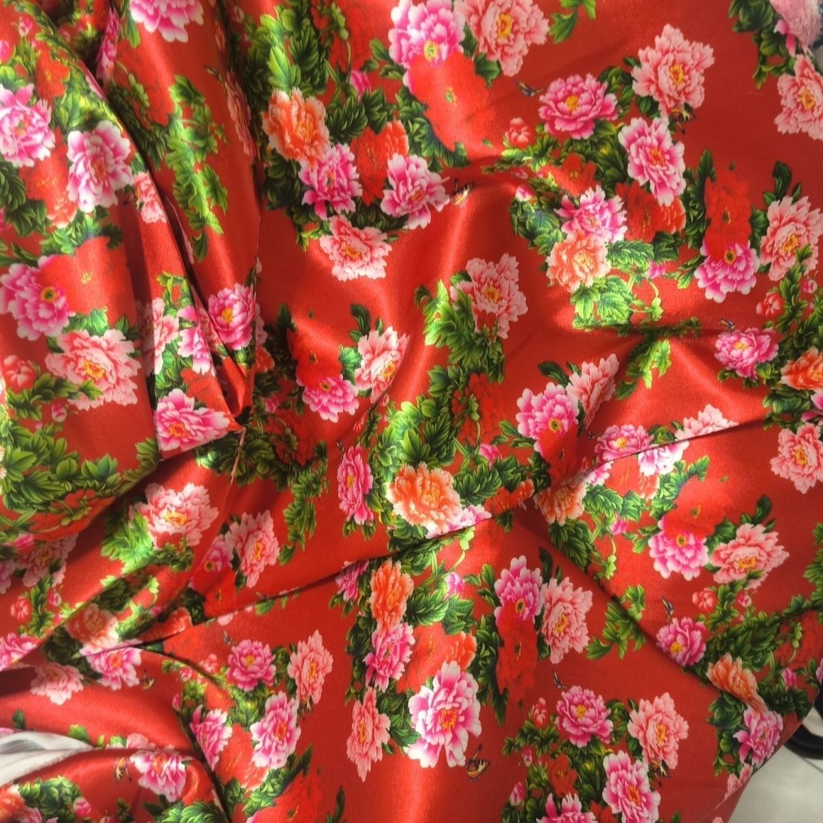 Sewing By - Bloemenprint Acetaat Satijnen Stof Zijdezacht per