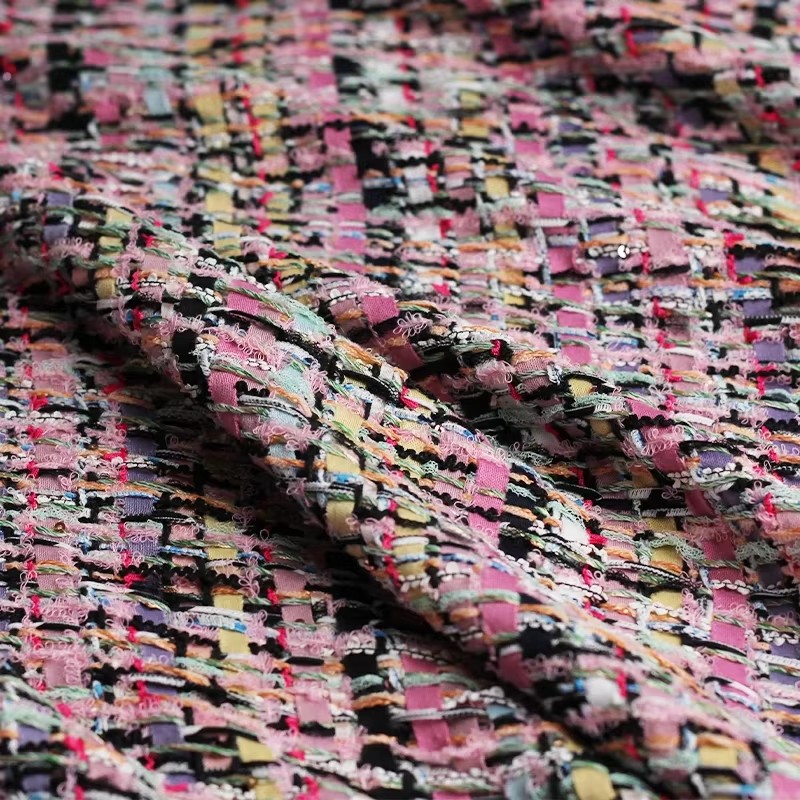 Rode Framboos Roze Kleurrijke  - Sewing Tweed Fabric recensie en prijs