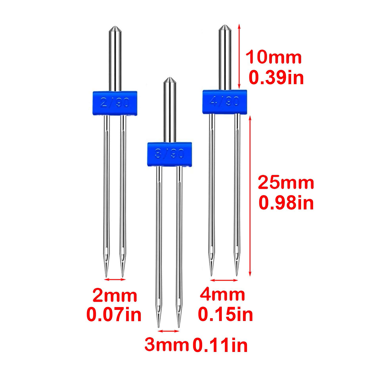 3 paar naalden voor naaimachin - Twin Needle Stretch recensie en prijs