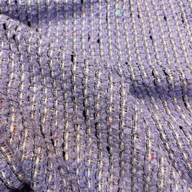 Paarse kleur en garen met pail - Sewing Tweed Fabric recensie en prijs