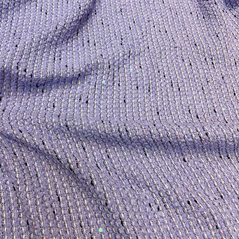 Paarse kleur en garen met pail - Sewing Tweed Fabric recensie en prijs