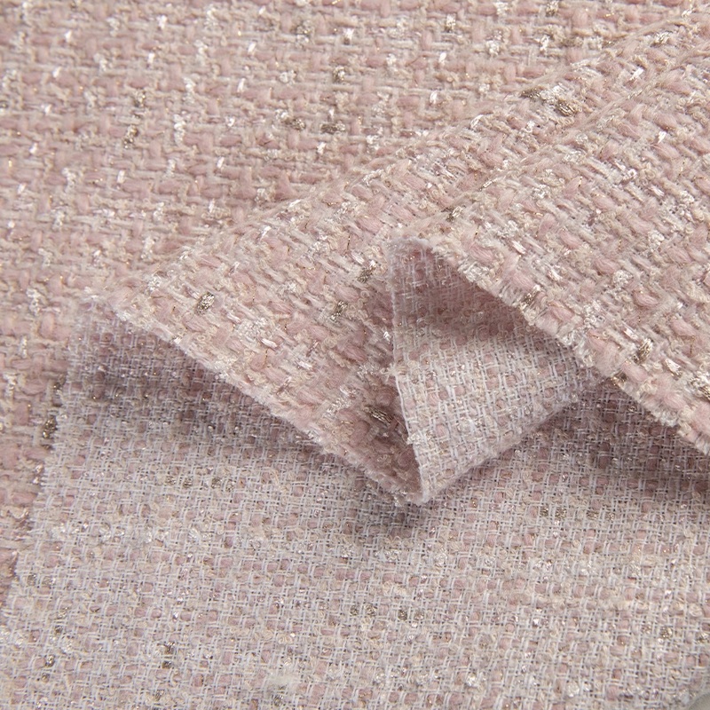 Beige kleur en gouddraad garen - Sewing Tweed Fabric recensie en prijs